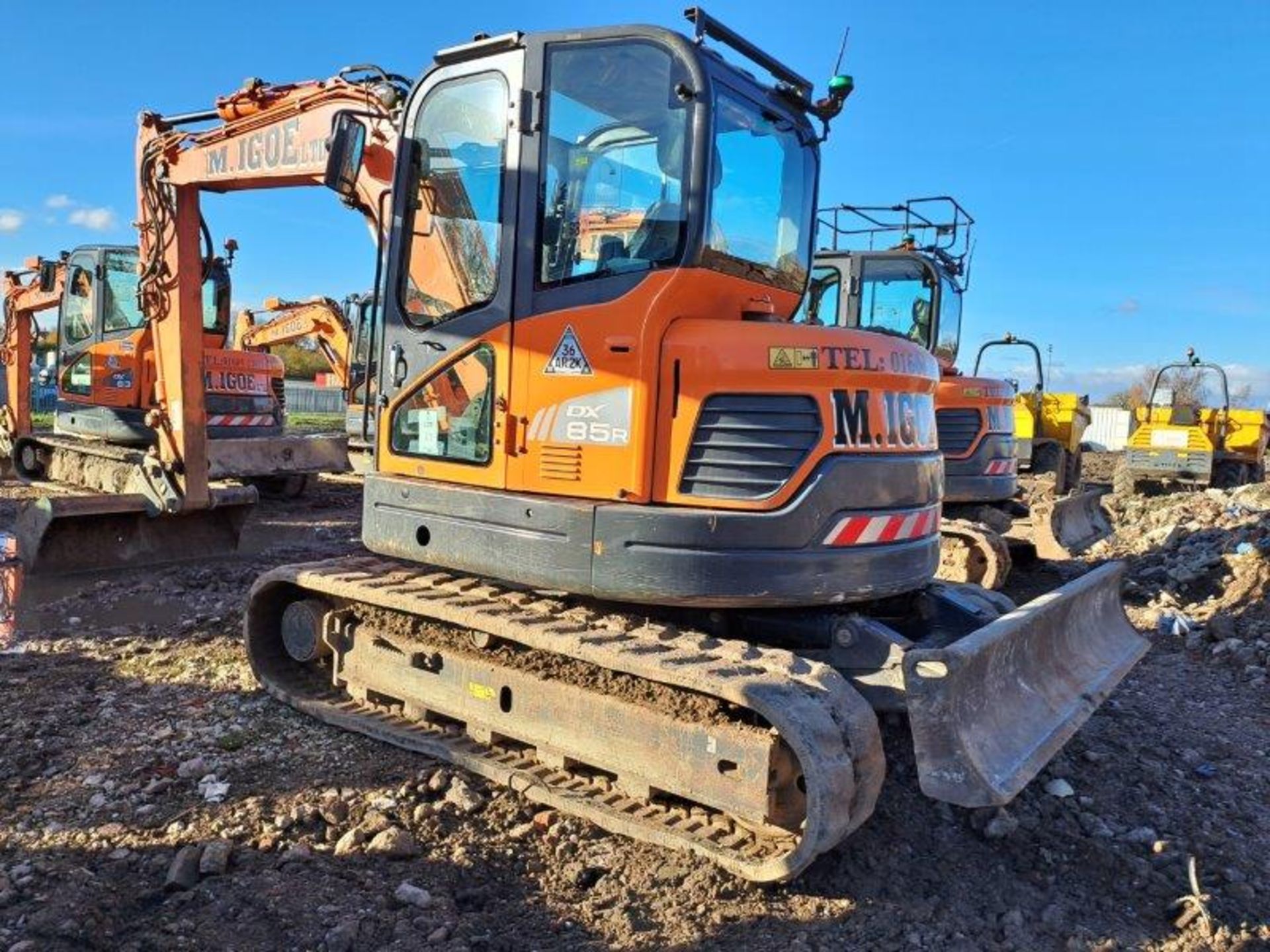 Doosan DX85-3 8t excavator, serial no. DHKCEAAVCH6001915, Year: 2018, Hours: , Key: 1, with blade, - Image 7 of 20