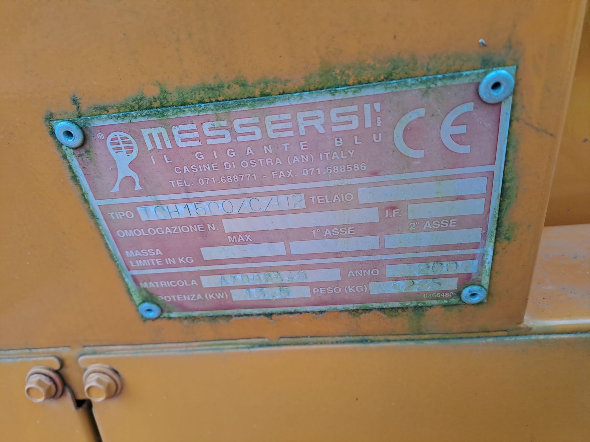 Messersi TCH1500/C/U tracked dumper, serial no. A7002349, year: 2007, with green light, orange - Image 5 of 9