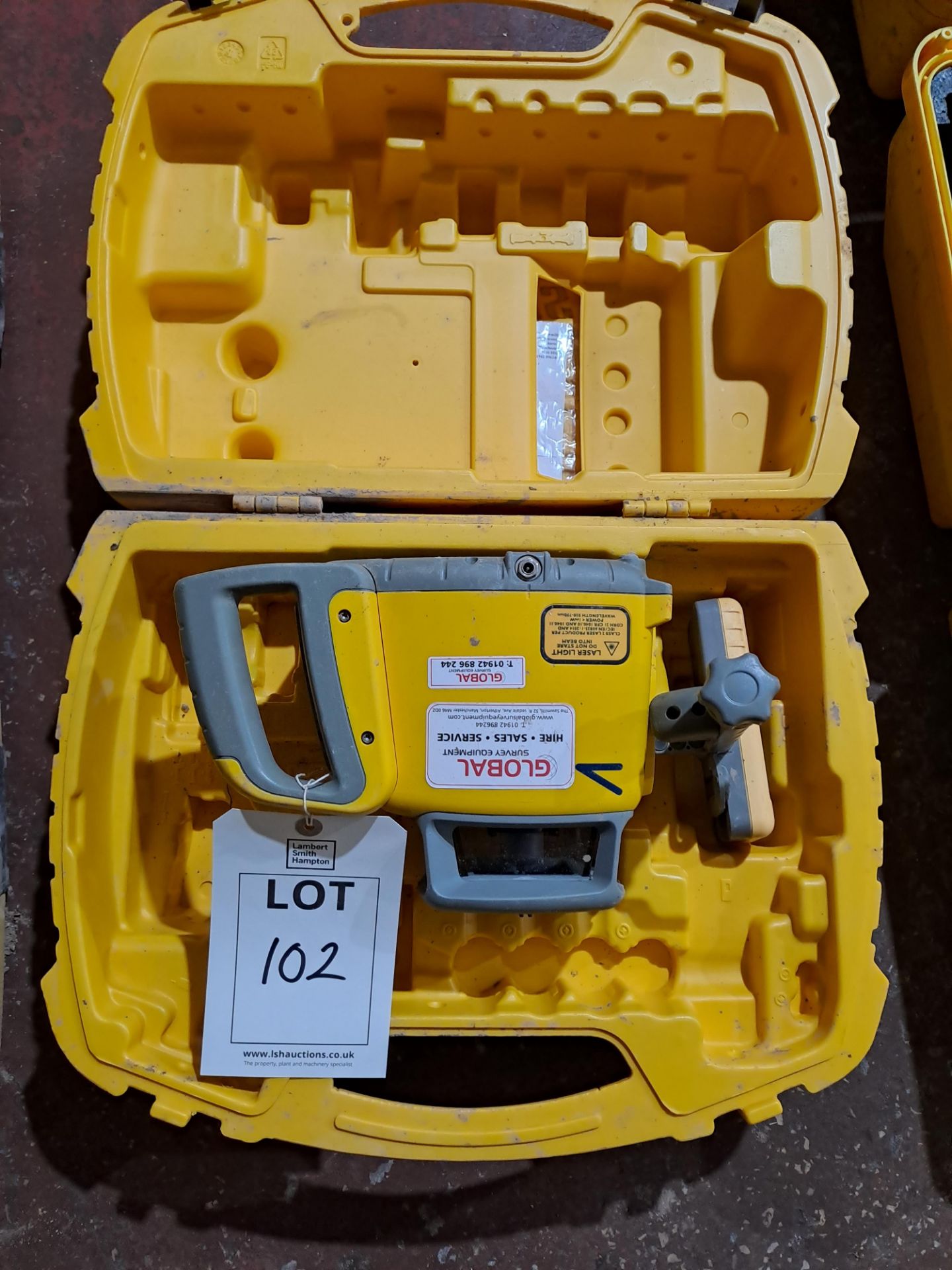 Trimble LL300N Spectra Precision laser level, serial no. 21173438, with Trimble HR320 detector,