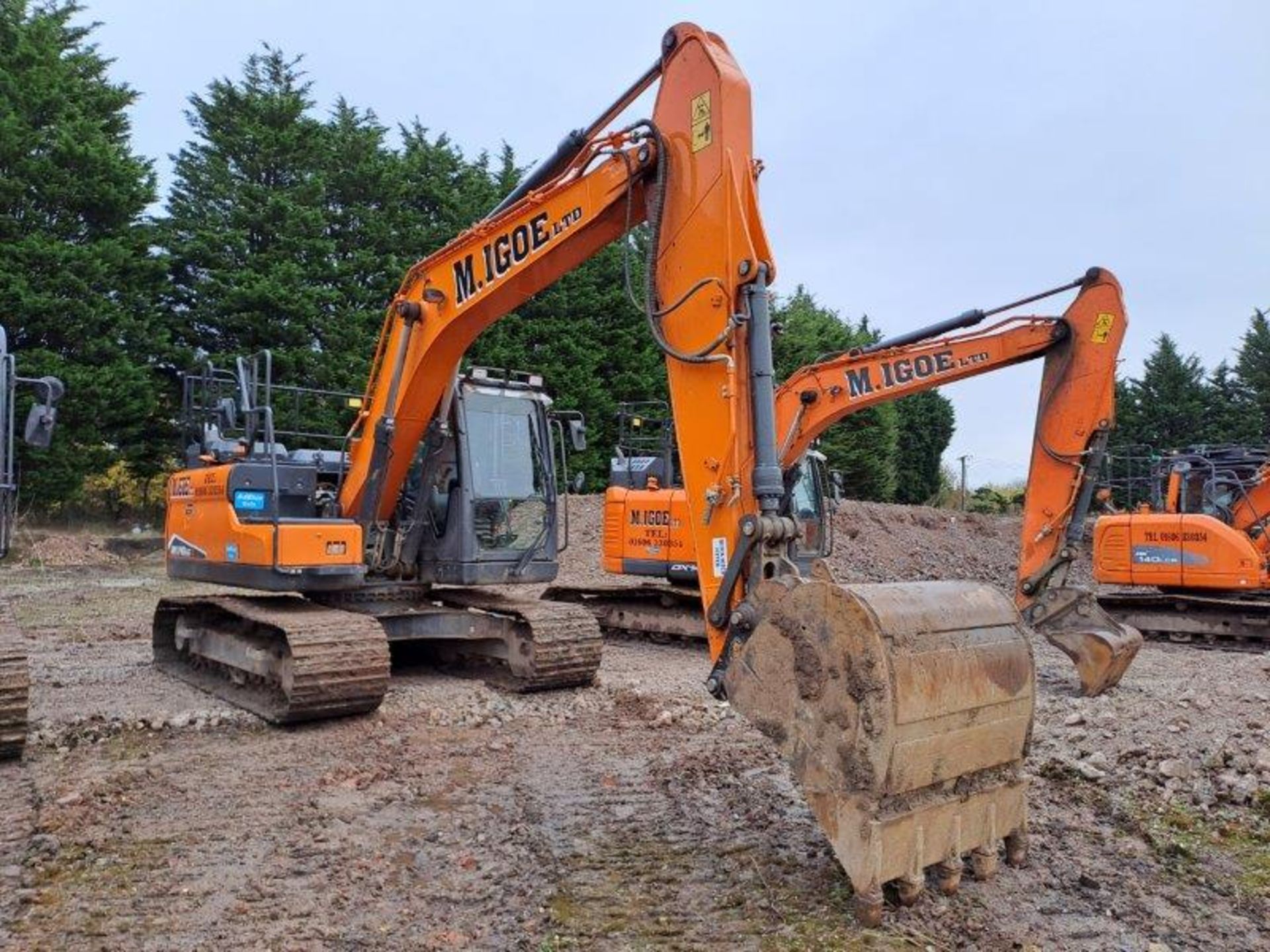 Doosan DX140LC-7 14t excavator, serial no. DHKCEBDTTM0001038, Year: 2021, hours: 2,074, Key: 1, with - Image 9 of 20