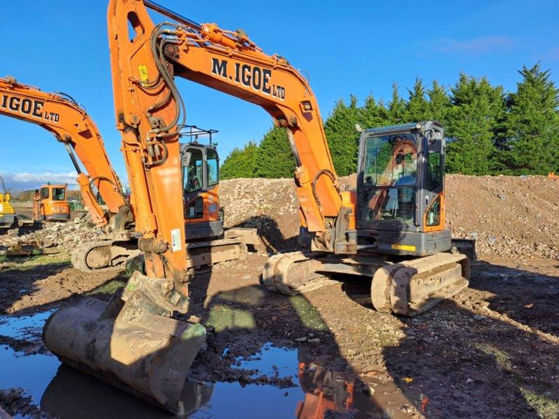 Doosan DX85-3 8t excavator, serial no. DHKCEAAVCH6001915, Year: 2018, Hours: , Key: 1, with blade, - Image 2 of 20