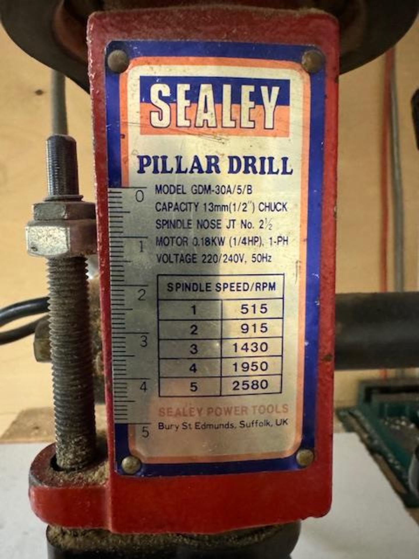 Sealey pillar drill wall mounted upside down - Bild 3 aus 4