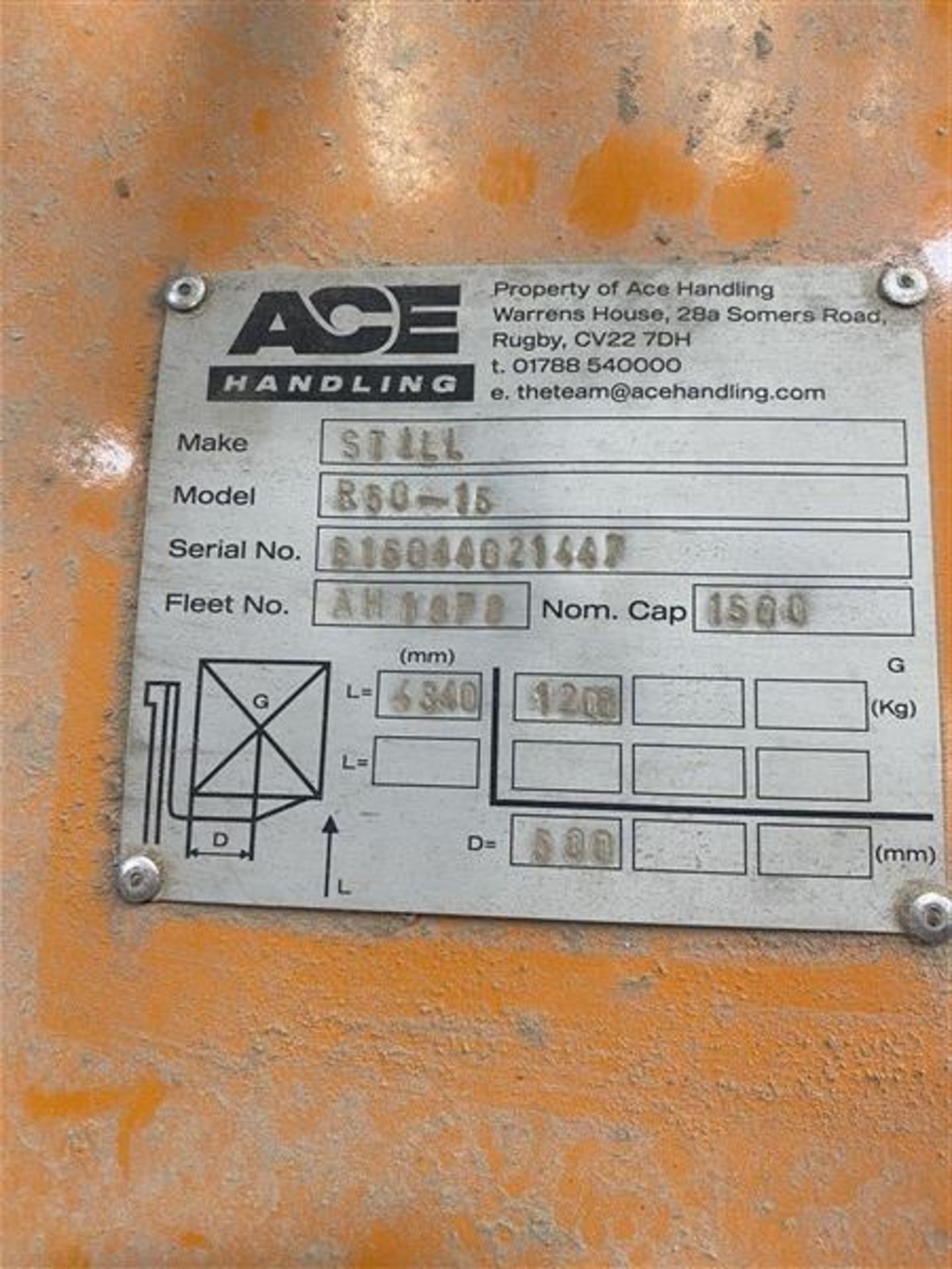 Still 850-15 battery electric three wheel fork lift truck with low height triplex mast - Bild 3 aus 5