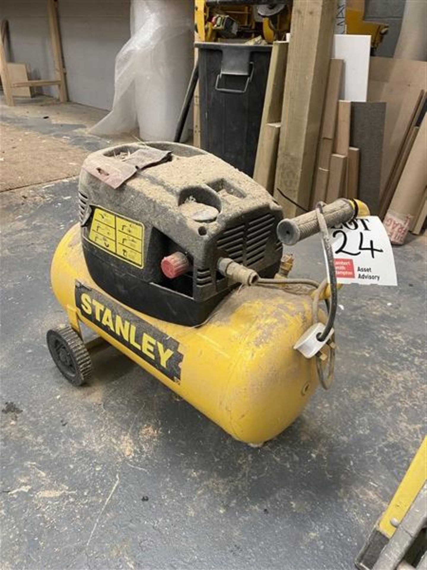 Stanley mobile 240V air compressor and an ABS mobile air compressor