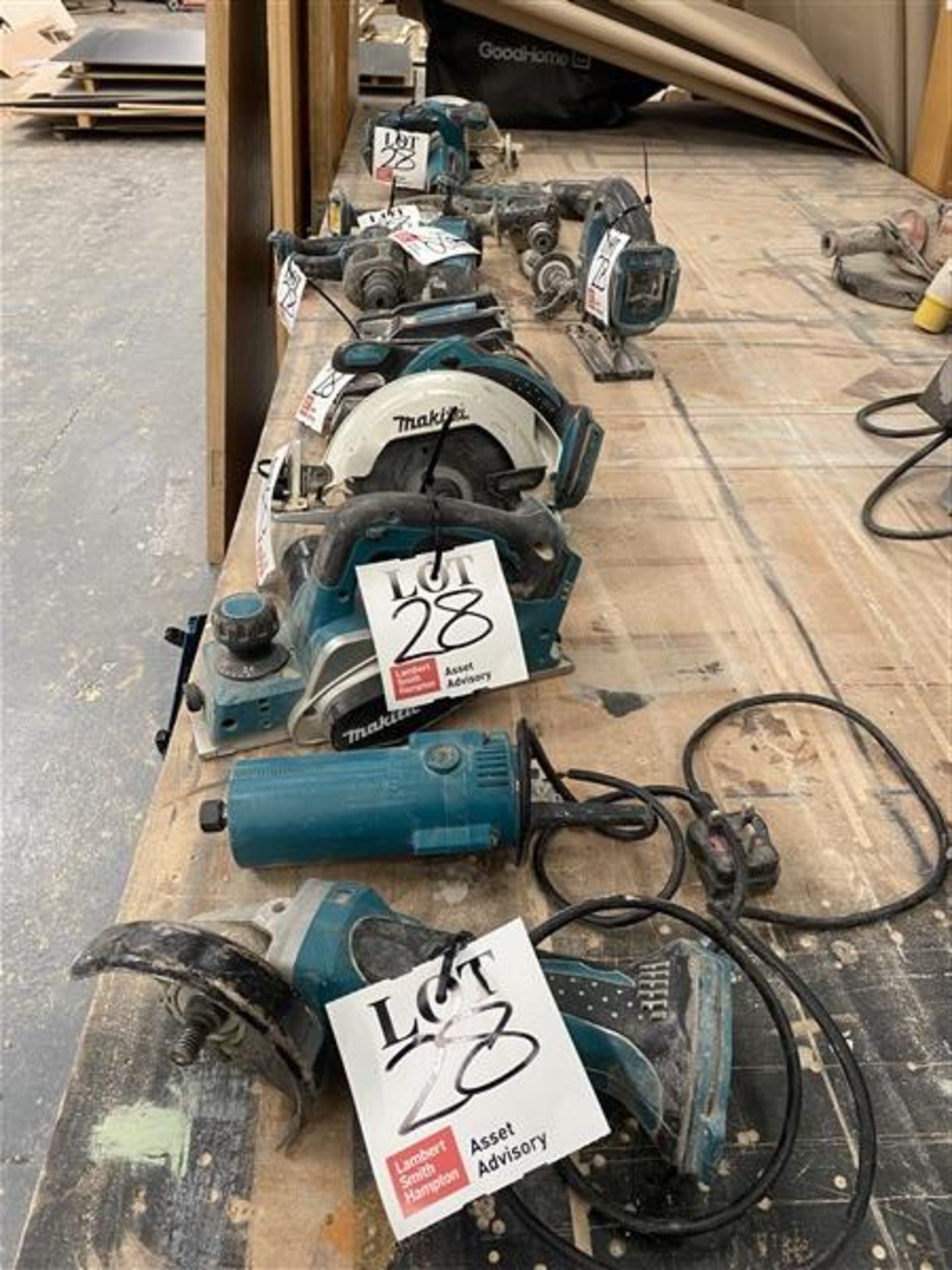 A quantity of Makita battery electric and 240V power tools, as lotted