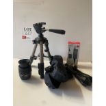 Nikon camera lens with TP330 Camlink tripod