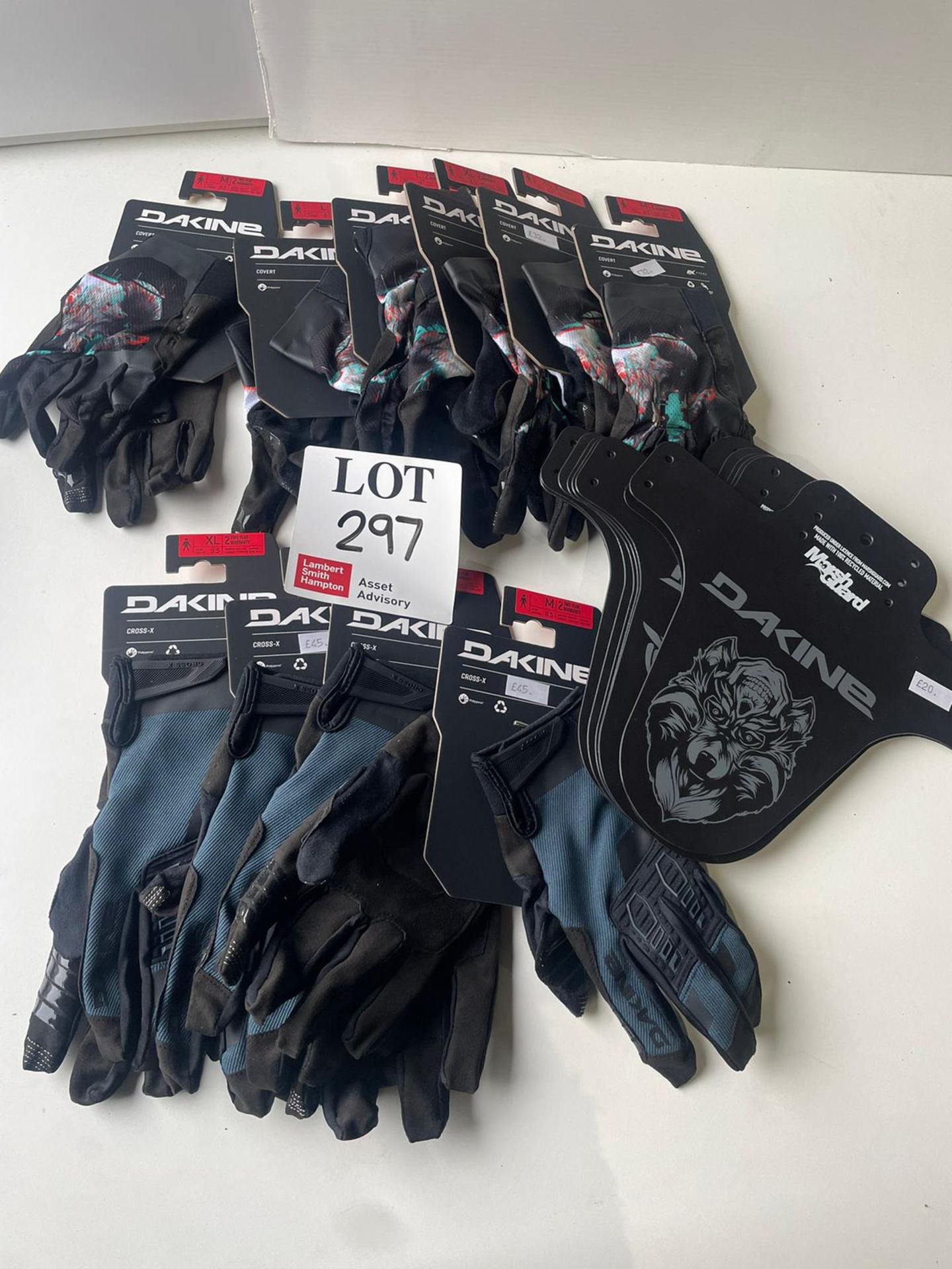 Ten Dakine assorted bike gloves and bike guards