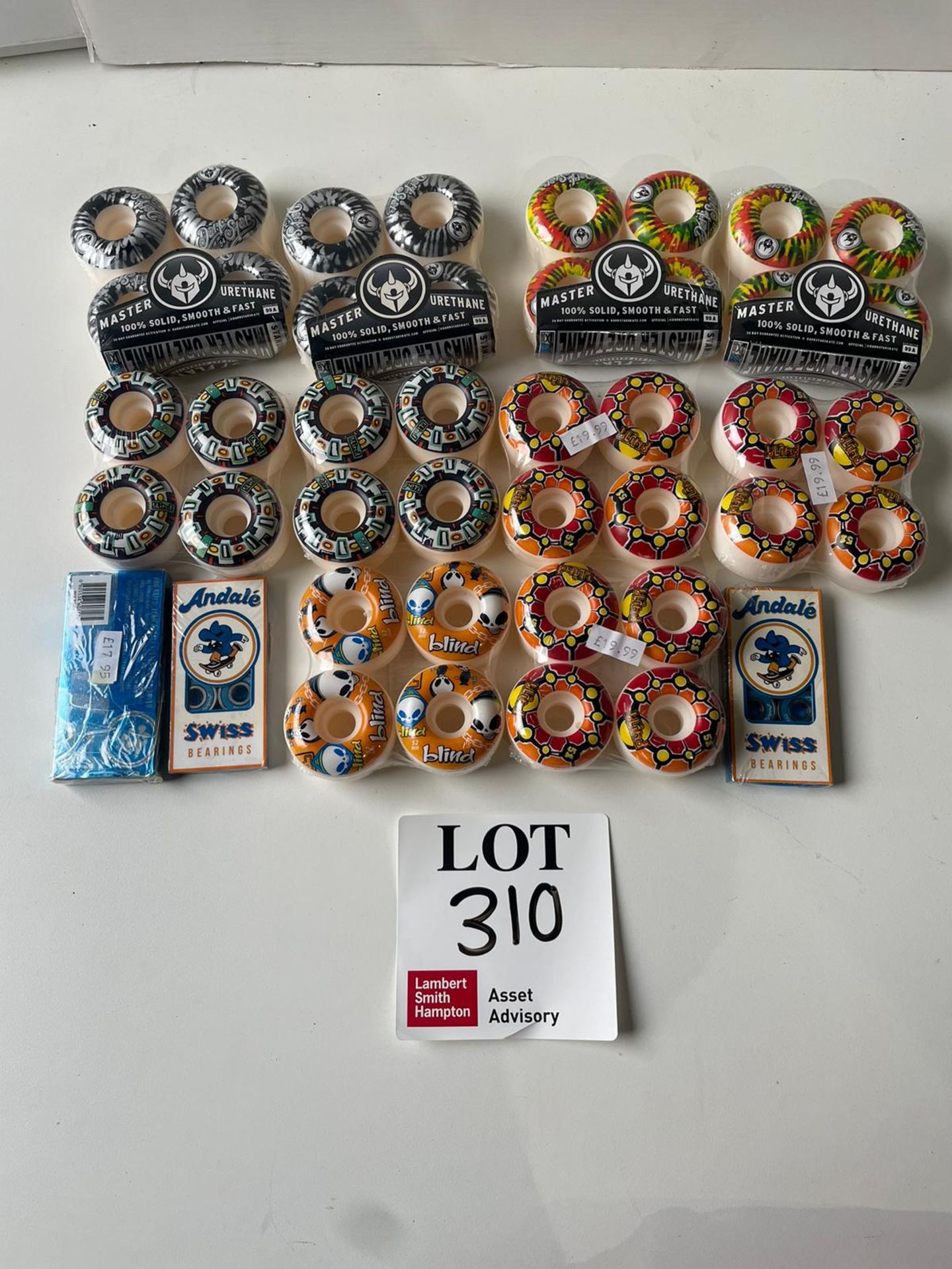 Ten Darkstar Skateboard wheels and bearings