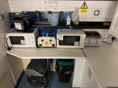 Bosch Tassimo coffee machine, 2 x 4 slice toasters and 2 x microwaves