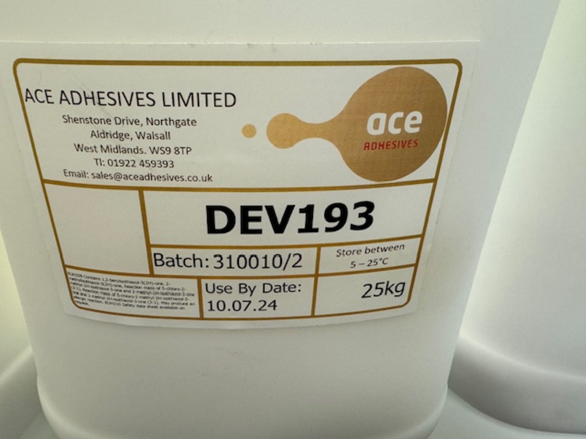 Eleven unused ACE Adhesives 25kg DEV193 glue - Bild 2 aus 3