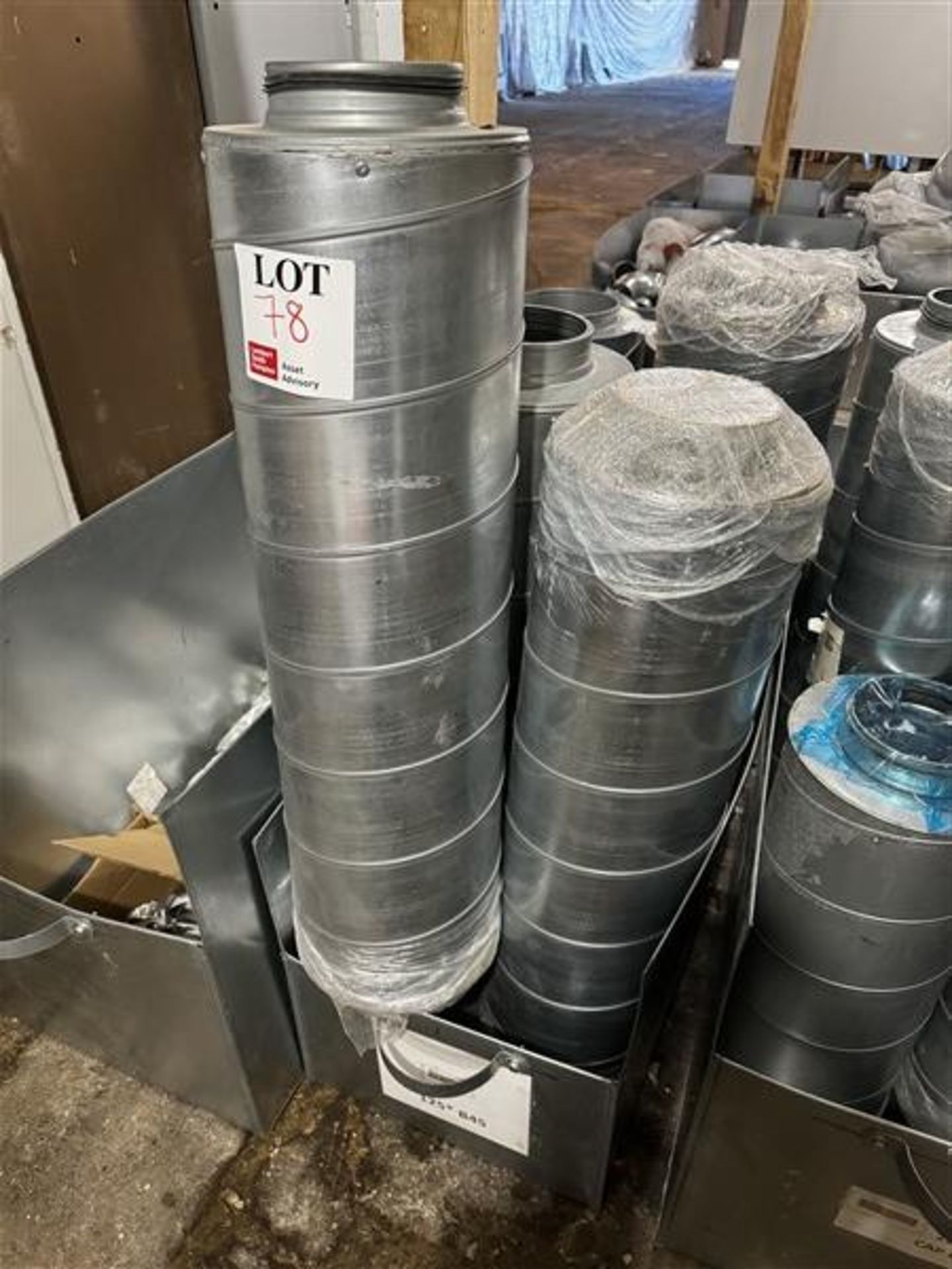 Five various sized ducting filters