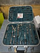 Makta spanner and socket set (not complete) with Makita battery & charger