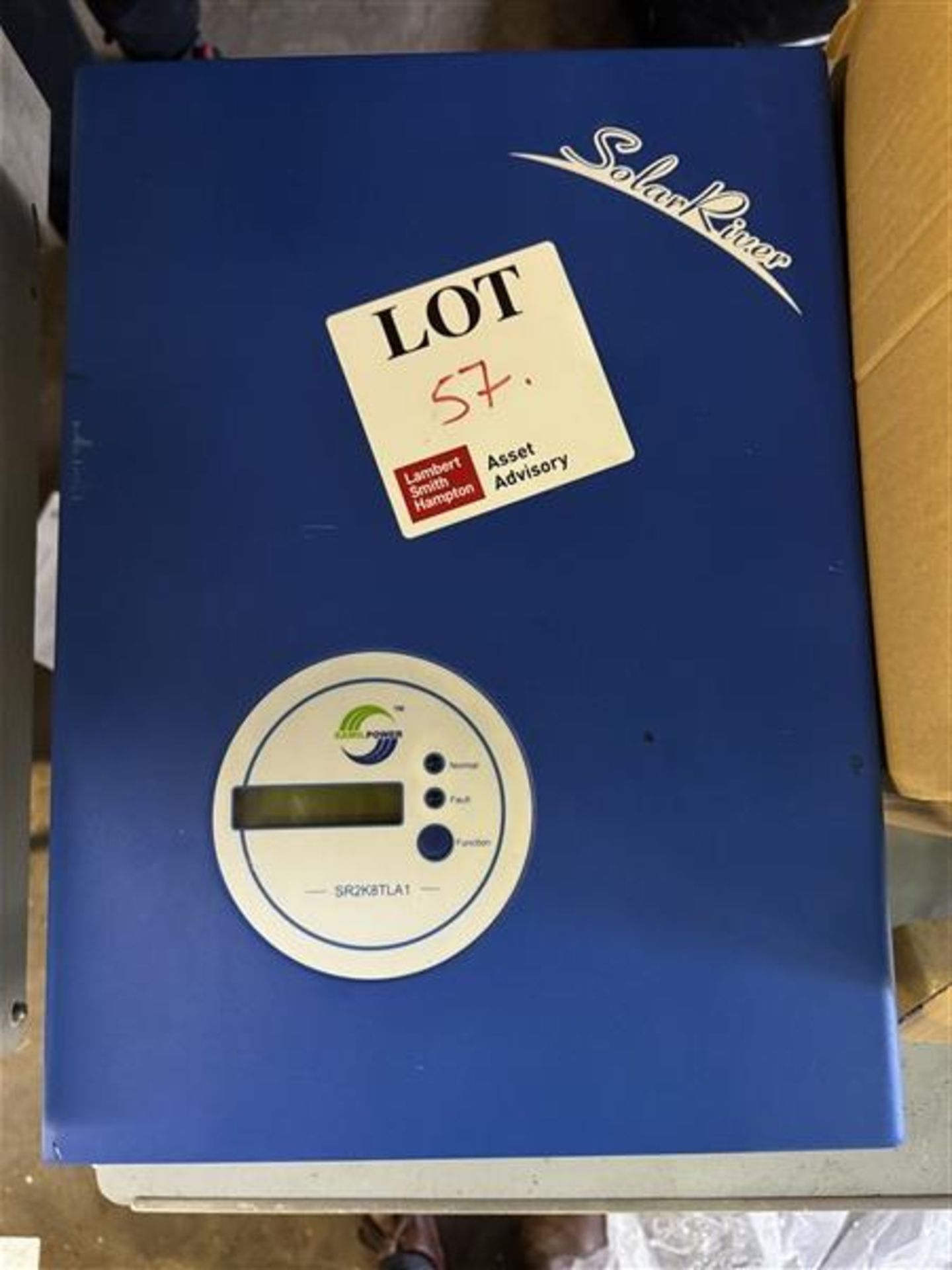 Solar River inverter, model SR2K8TLA1, type SR2K8TLA1, serial no. S28123D193