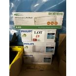 Three Phillips wall lights (white), two Bell LED emergency bulkheads