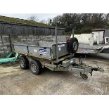 Ifor Williams TT85G tipper trailer, twin axle, serial no. SCK600000B0602853, bed measurements length