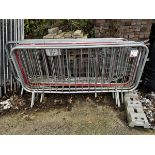 Assorted quantity of metal and plastic pedestrian barriers