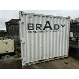 10ftt x 8ft lockable site container, tare 825kg, net 6500kg