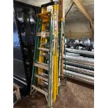 Three 'A' frame extension ladders