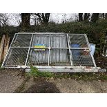 Assorted solid fencing with two site gates and posts only gates - H 2.3m x L 4.6m