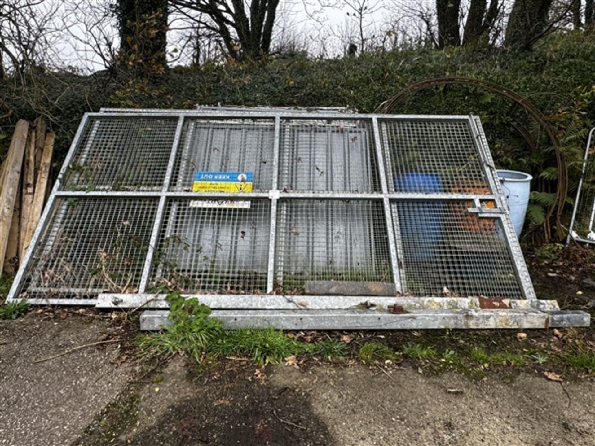 Assorted solid fencing with two site gates and posts only gates - H 2.3m x L 4.6m