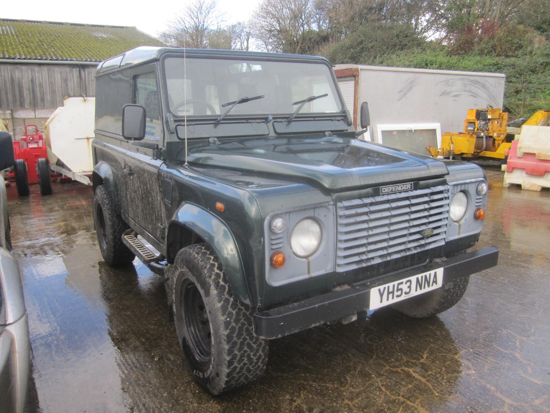 Landrover Defender 90 County TD5 2.5 4WD station wagon, reg no. YH53 NNA (2003), recorded mileage