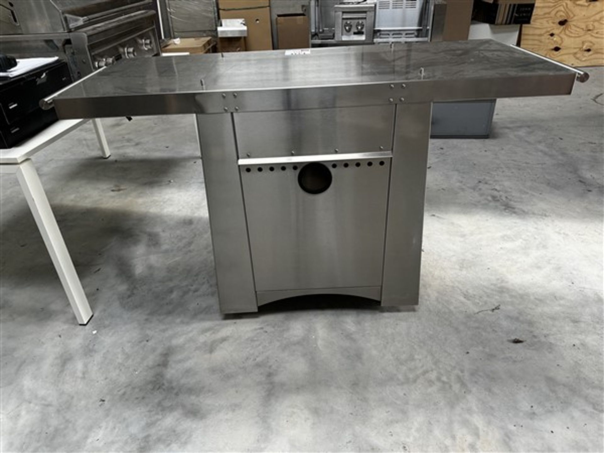 Stainless steel BBQ table with under counter storage, height 93cm x length 1.7m x width 64cm - Image 2 of 4