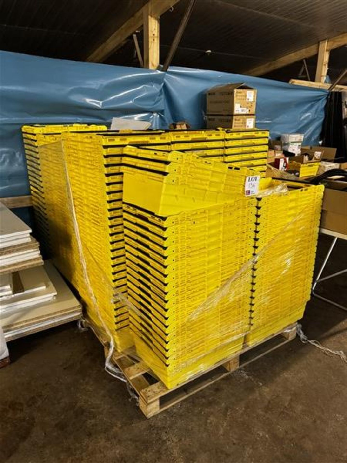 Two pallets of plastic storage crates - Image 2 of 3