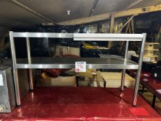 Twin shelf stainless steel serving rack, H 72cm x L 1.2m x W 53cm