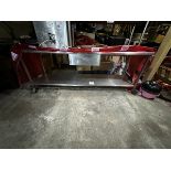 Stainless steel workbench, H 84cm x L 2.2m x W 65cm
