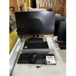 Lenovo PC, Dell monitor, & bluetooth speaker, with keyboard & mouse