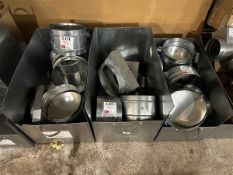 Three boxes of various sized ducting valves