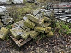 Six small pallets of mixed sized granite blocks/slabs