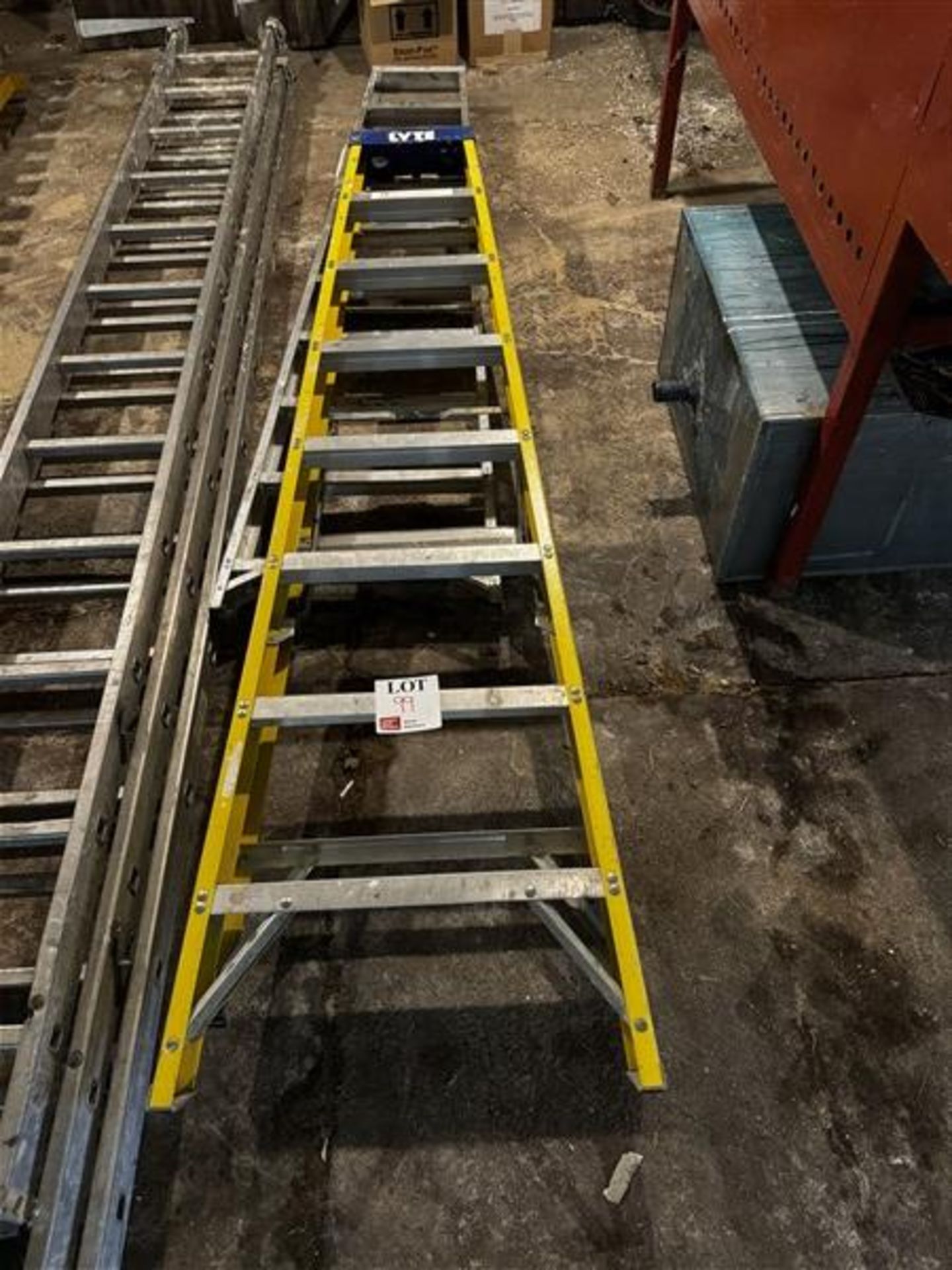 Two 'A' frame extension ladders