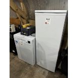 Beko dishwasher, model DVN0SR20W and an unbranded fridge