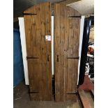x2 Large wooden archway doors H 2.14m x L 52cm
