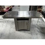 Stainless steel BBQ table with under counter storage, height 93cm x length 1.7m x width 64cm