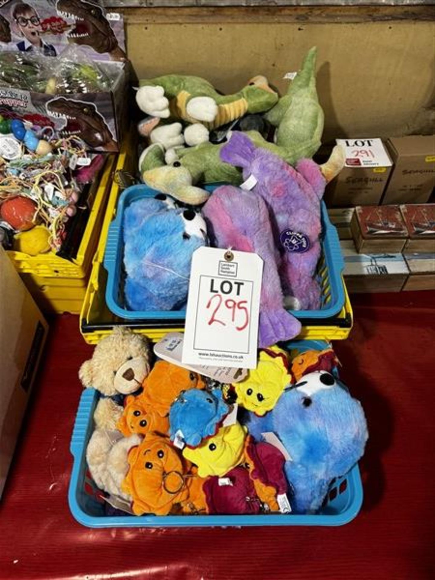 x3 boxes of assorted childrens toys, games and soft animals