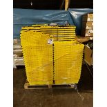 Two pallets of plastic storage crates