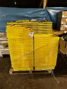 Two pallets of plastic storage crates