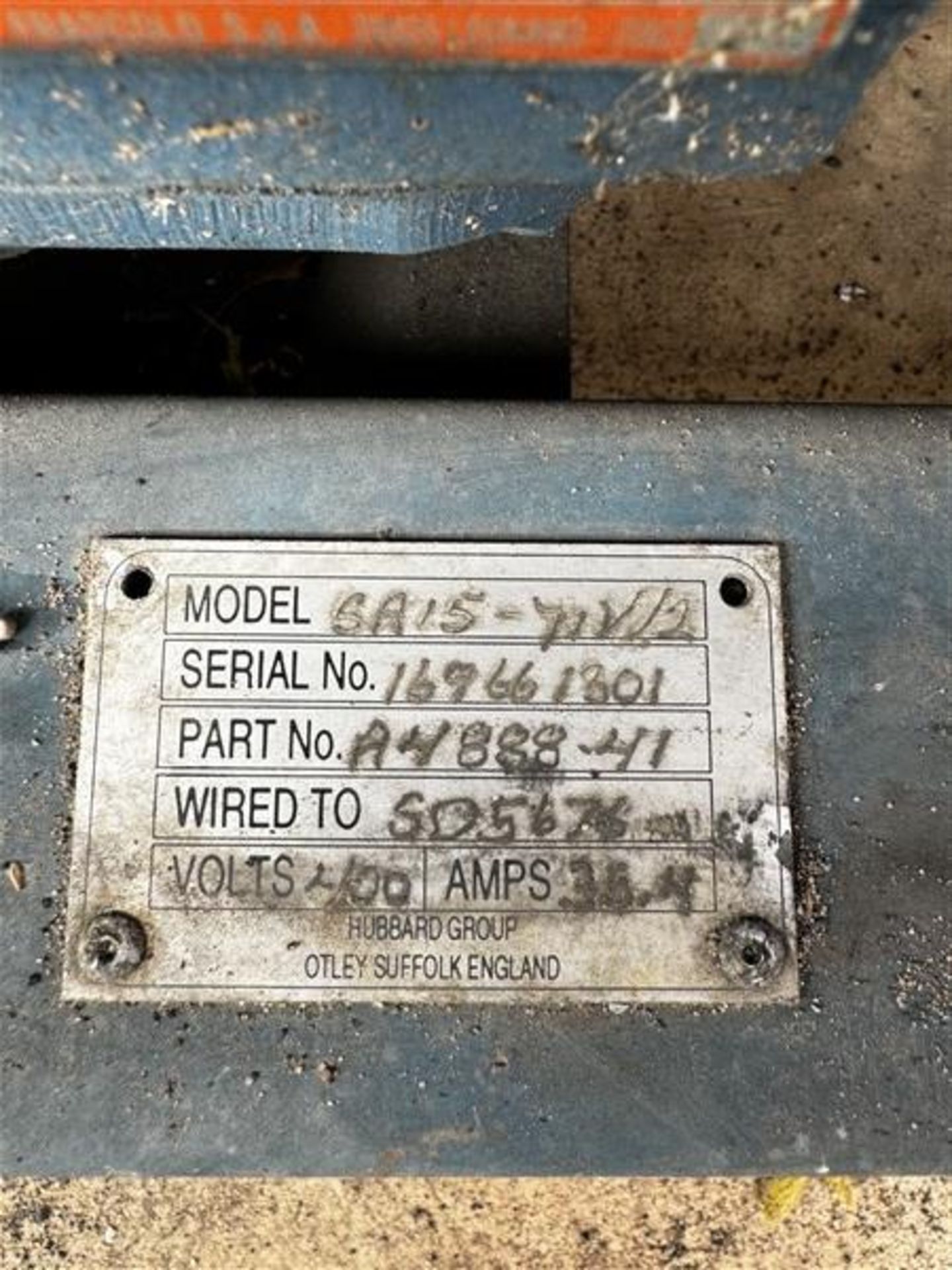 Unbranded compressor, model SA15-71V/2, serial no. 169661301 - Image 3 of 5