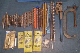 Selection of Large Drill Bits, Helicoil Kits and Large G Clamp