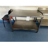 Stainless steel workbench, H 85cm x L 1.17m x W 80cm