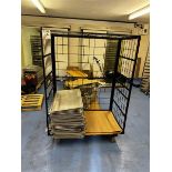 Black metal cage trolley (excluding contents)