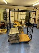 Black metal cage trolley (excluding contents)