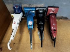 Panasomic and unbranded vacuum cleaner, one Bissel carpet cleaner, one Hoover 1700W vacuum cleaner