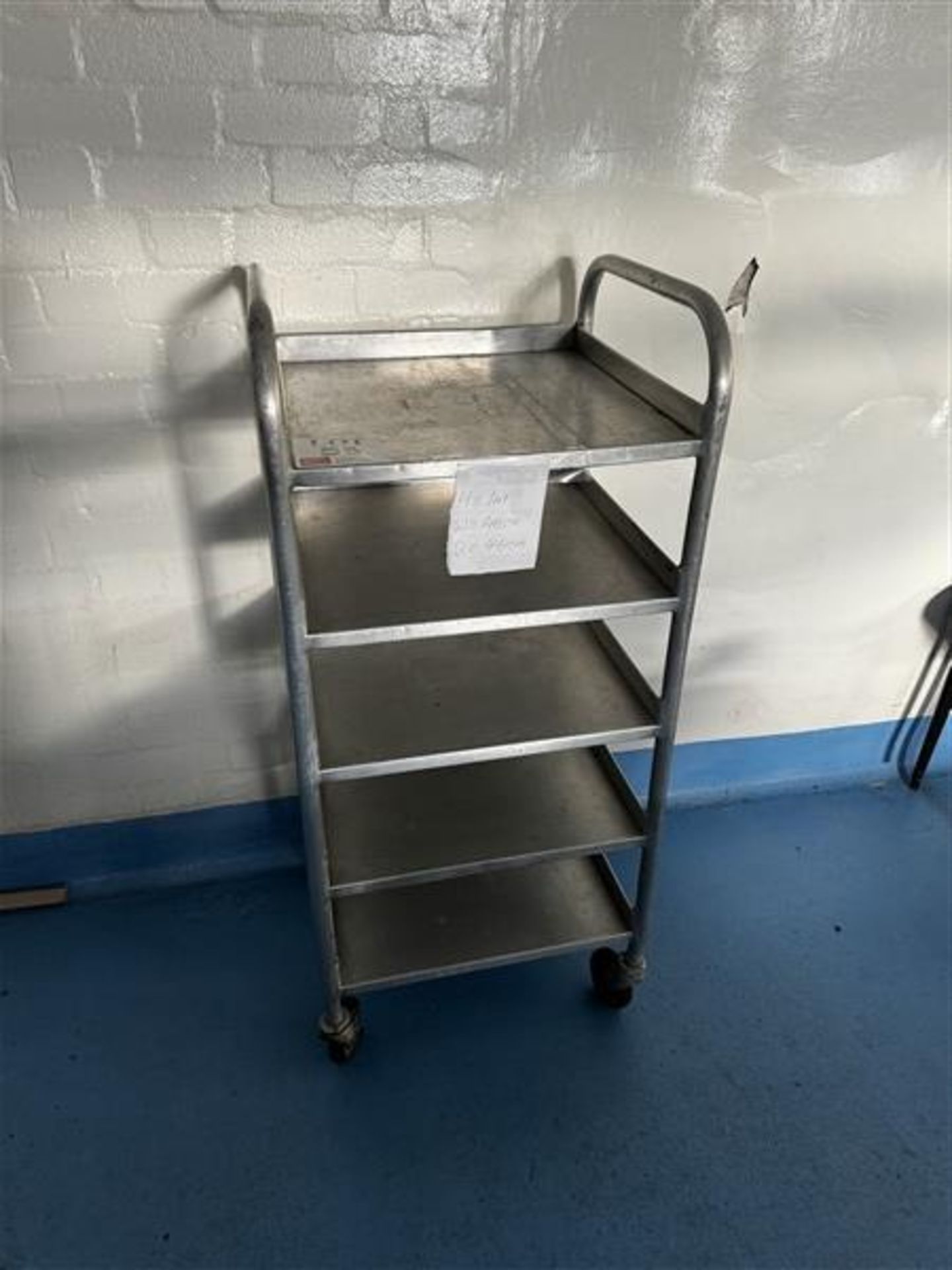 5-tier mobile stainless steel trolley