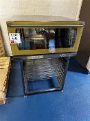 Unox stainless steel pizzaa oven, model XF180GB, year 2011, 240v, with stand & trays