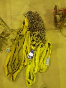 Assortment of lifting chains, and straps