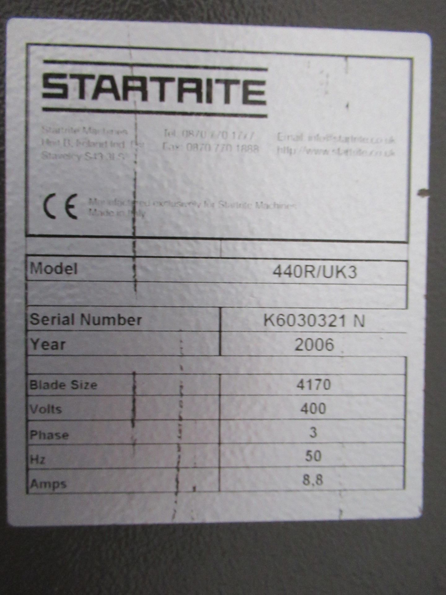 Startrite 440R/UK4 vertical bandsaw s/n K6030321N - Image 5 of 9