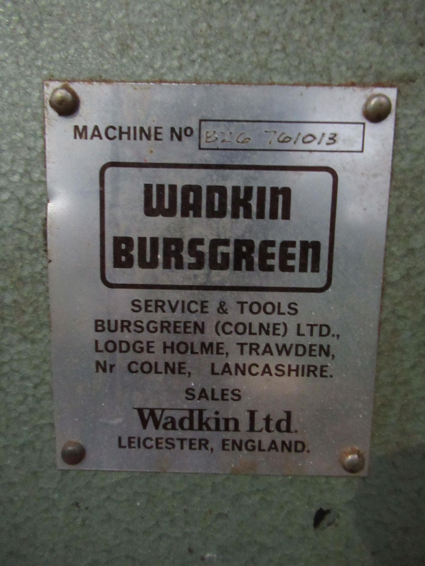 A Wadkin Bursgreen tool sharpener/ grinding machine - Image 3 of 10
